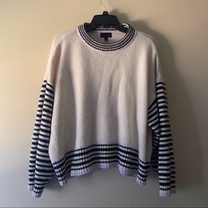 Topshop Whipstich Striped Sweater